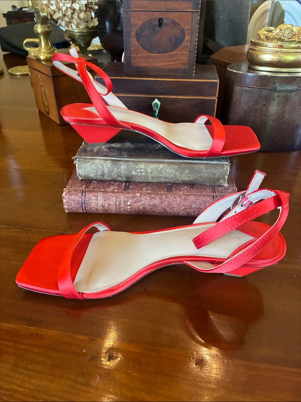 Antonio Melani Fina Satin Dress Sandals - Picture 4 of 9